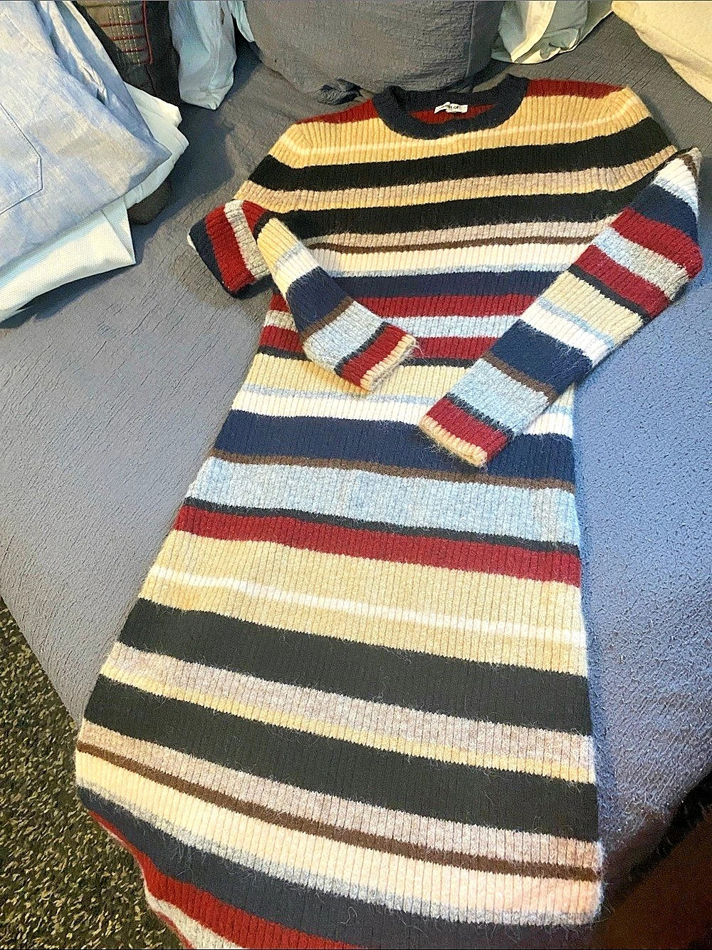 West of Striped Knit Maxi Sweater dress